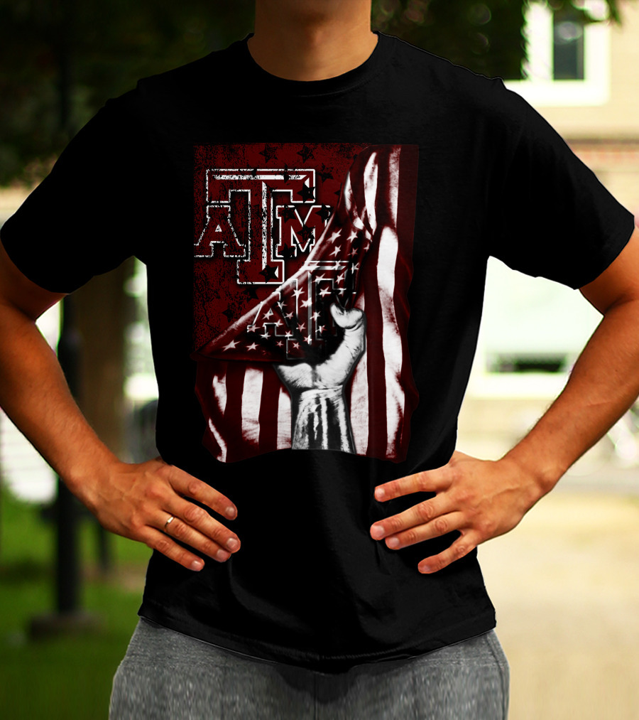 Texas A&M Aggies American Flag T-Shirt