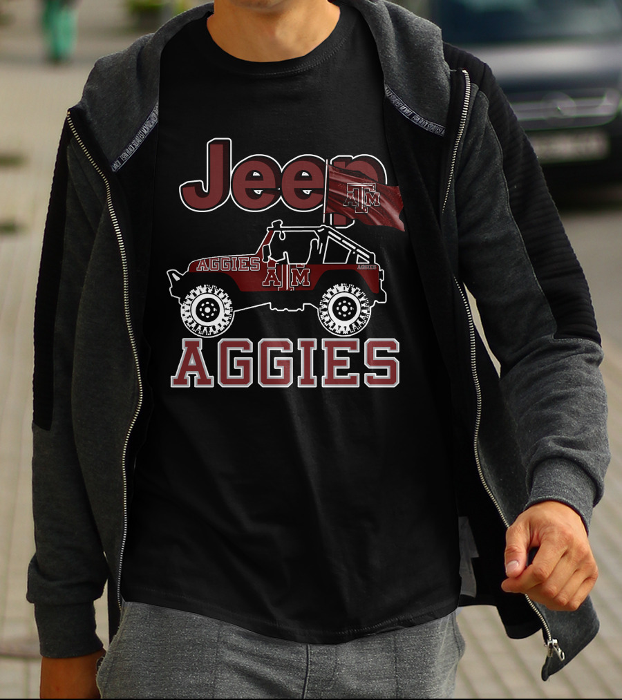 Jeep Texas A&M Aggies Off-Road Pride With Flag T-Shirt