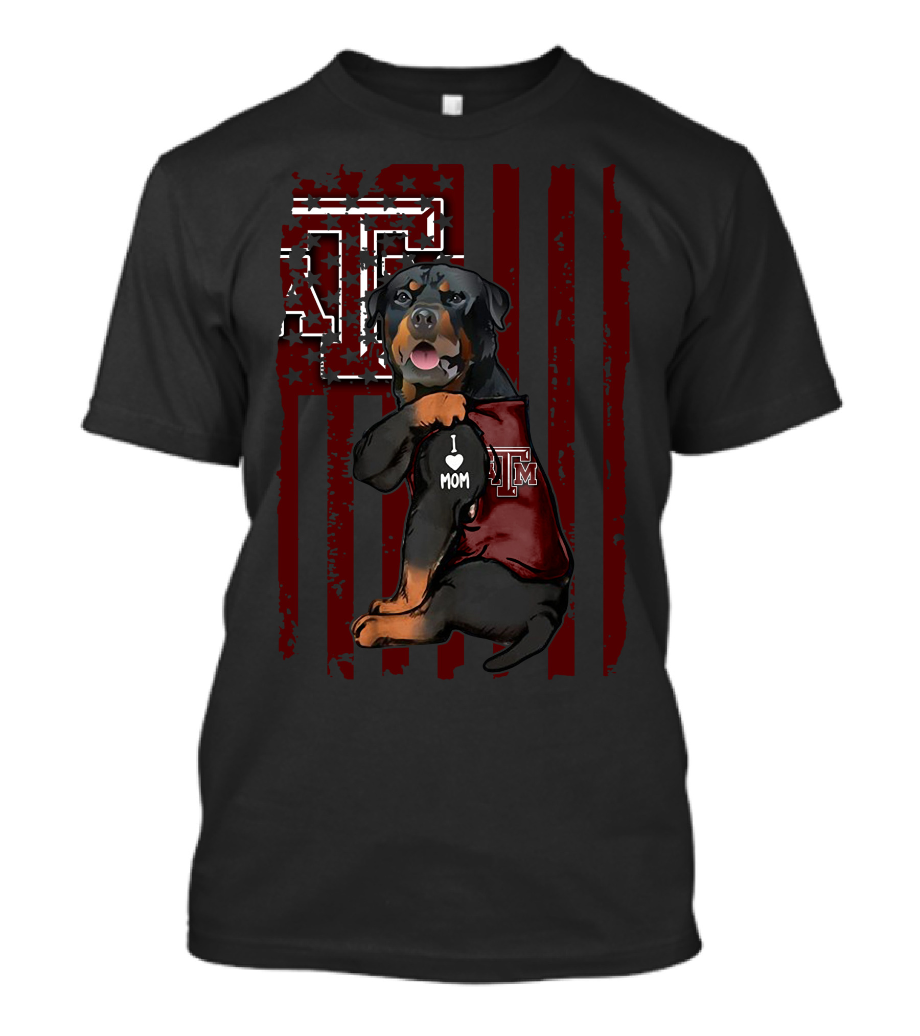 Rottweiler Texas A&M Aggies I Love Mom T-Shirt