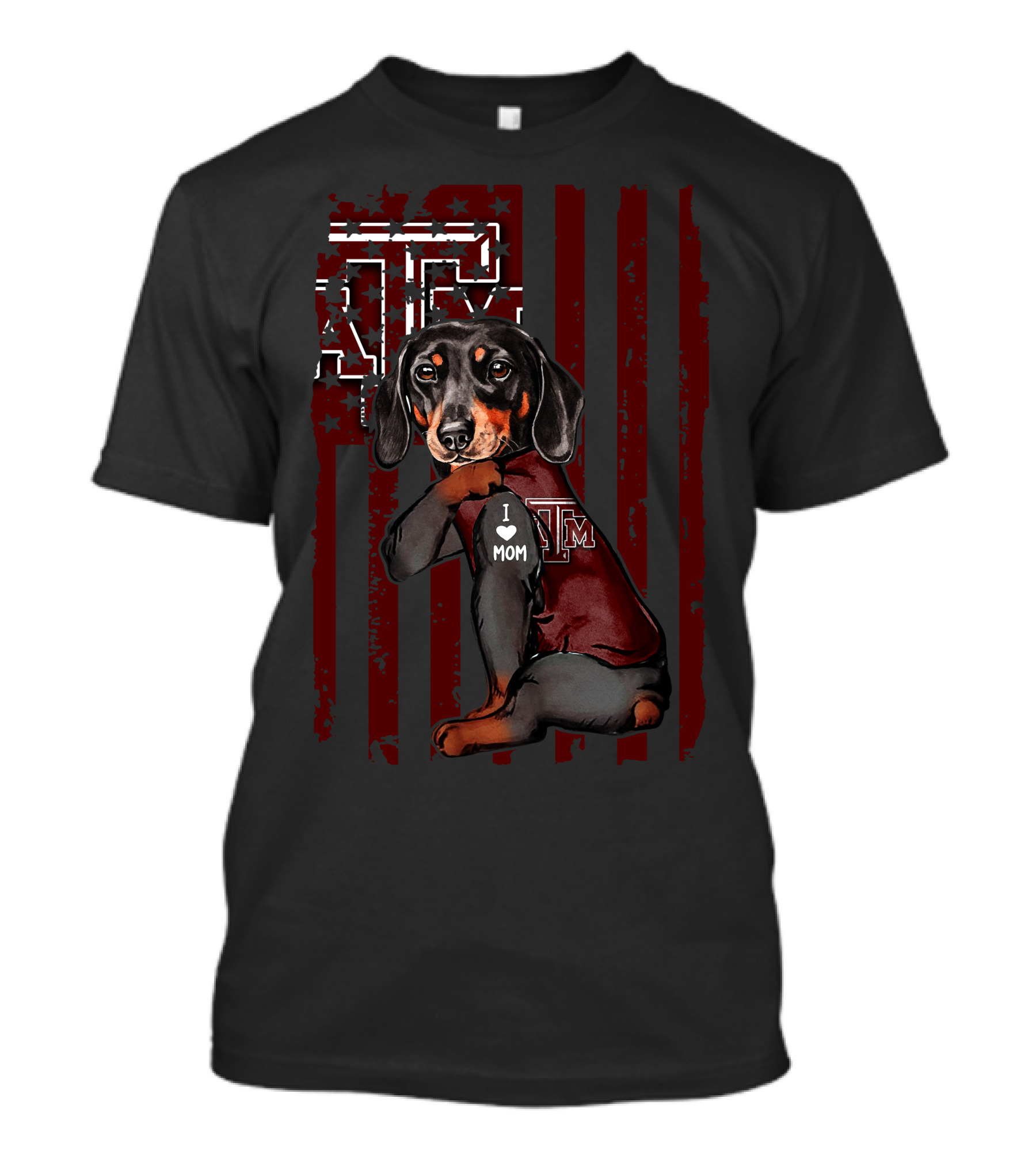 Texas A&M Aggies Dachshund I Love Mom T-Shirt