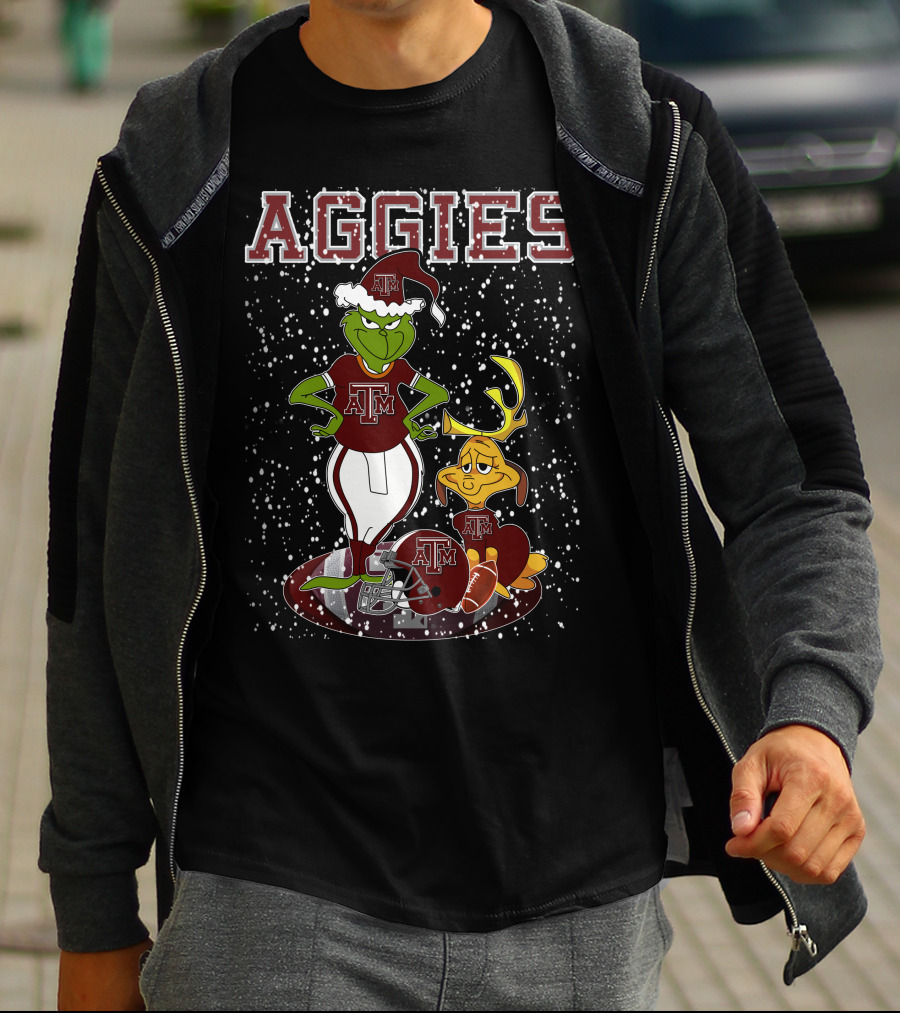 Aggies Grinchxmas Texas A&M Football Holiday T-Shirt