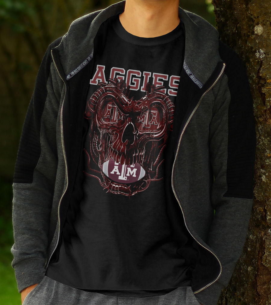 Aggies Dragonskull Texas A&M Football T-Shirt