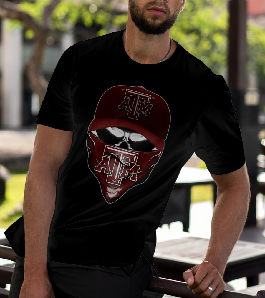 Texas A&M Aggies Skull Bandana Cap T-Shirt