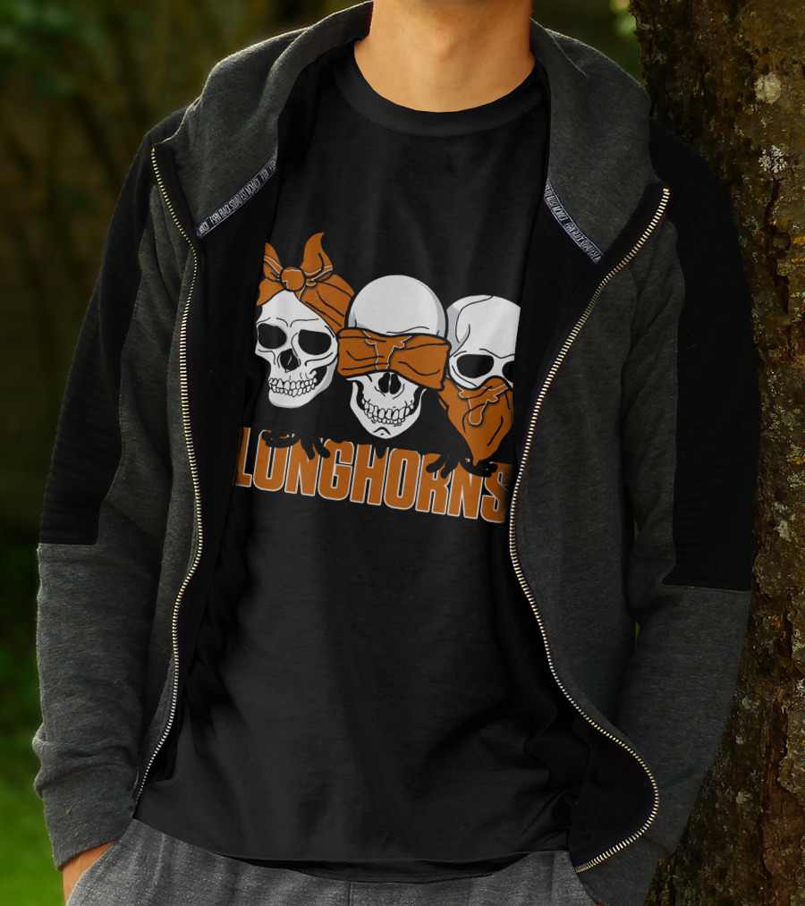 3 Skull Longhorns Bandana Trio T-Shirt