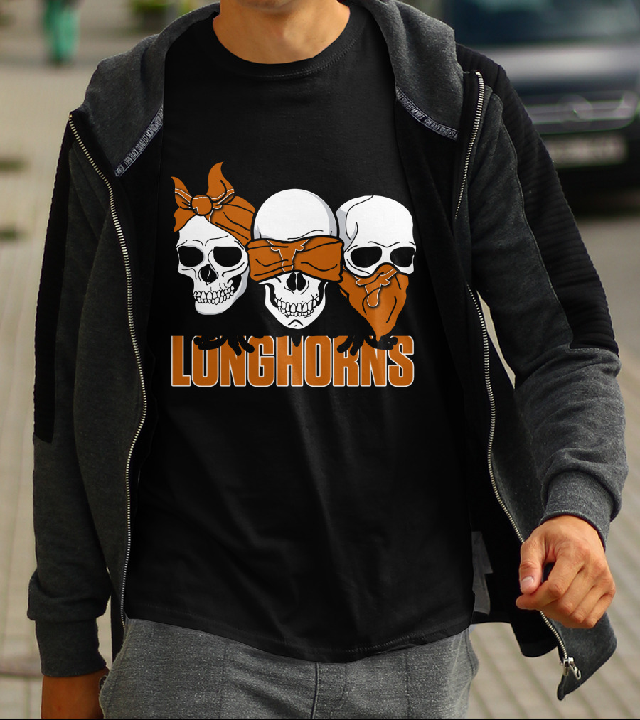 3 Skull Longhorns Bandana Trio T-Shirt