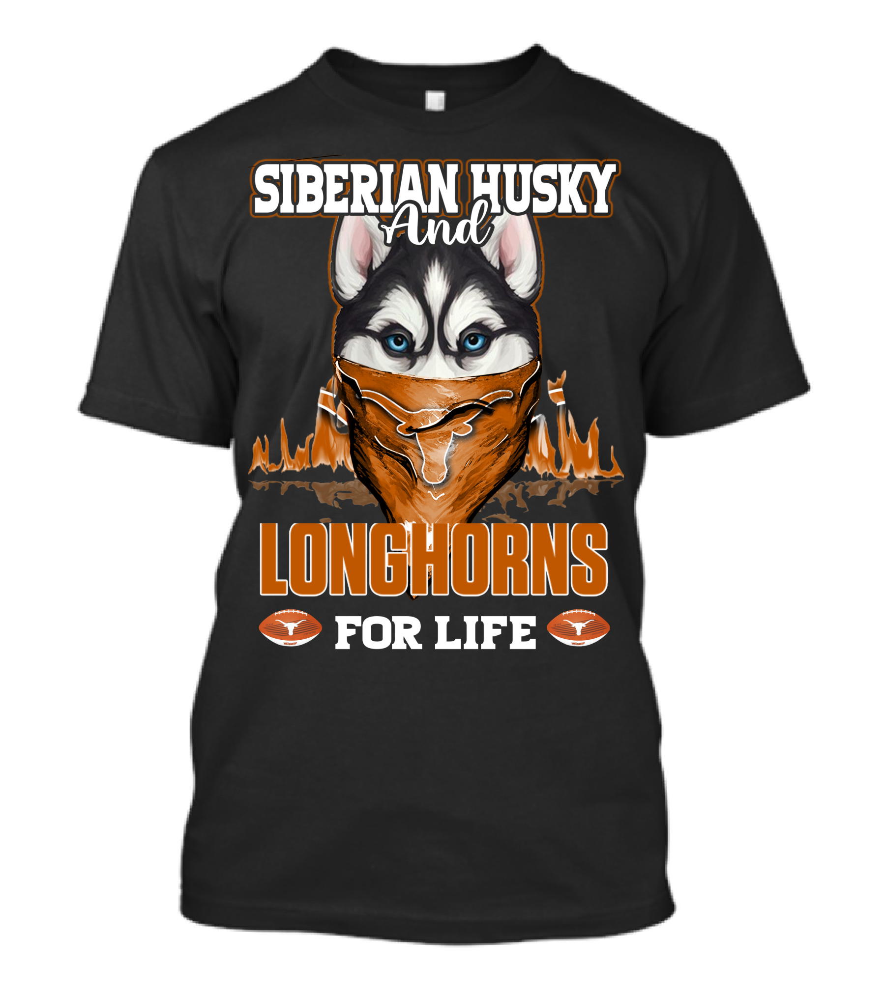 Siberian Husky And Longhorns For Life T-Shirt
