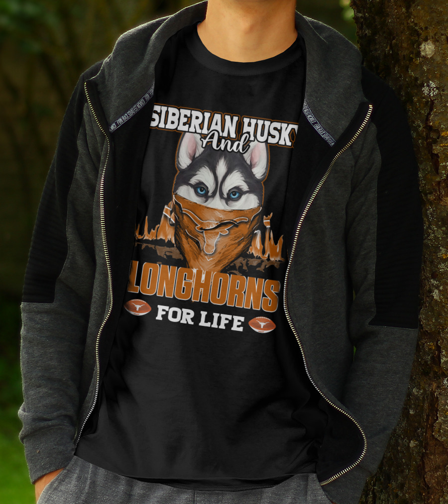 Siberian Husky And Longhorns For Life T-Shirt