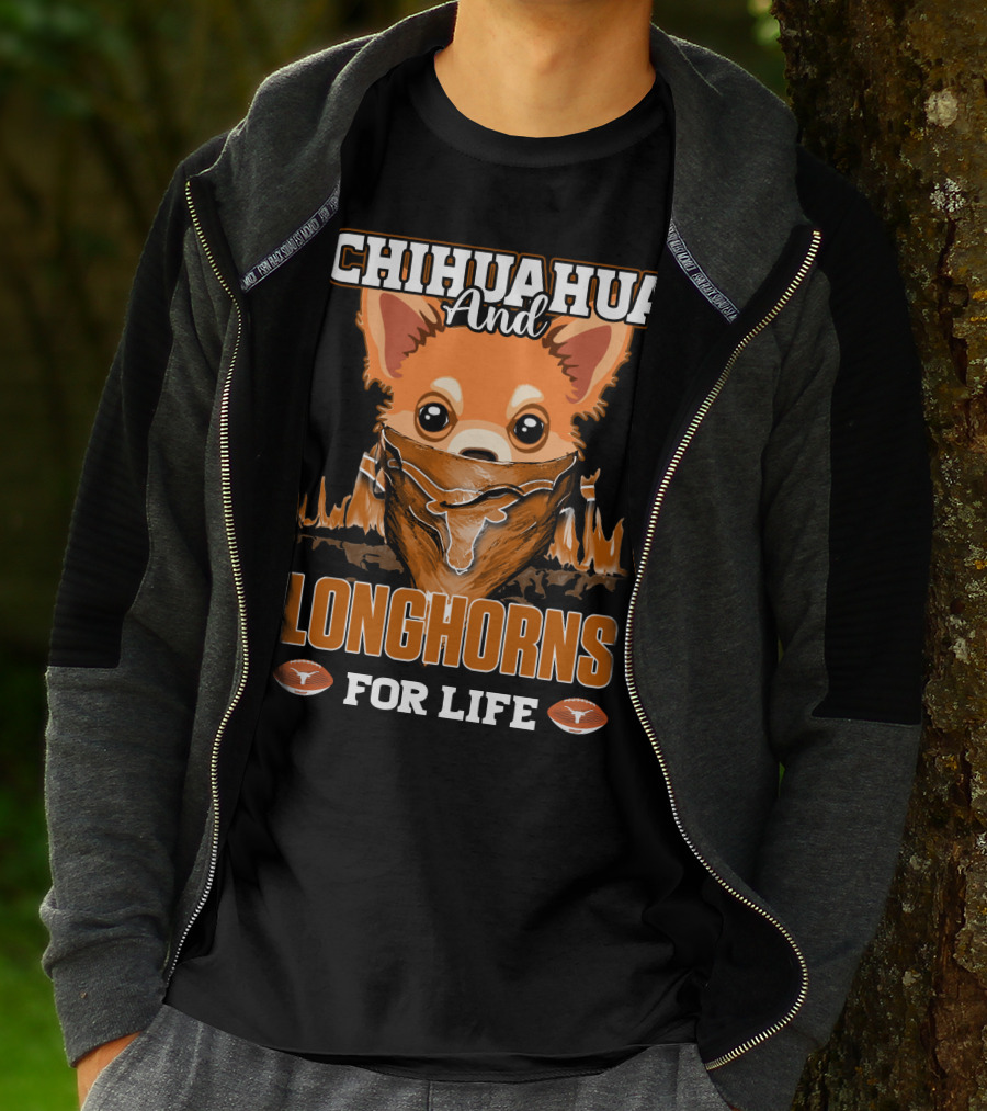 Chihuahua And Longhorns For Life Texas T-Shirt
