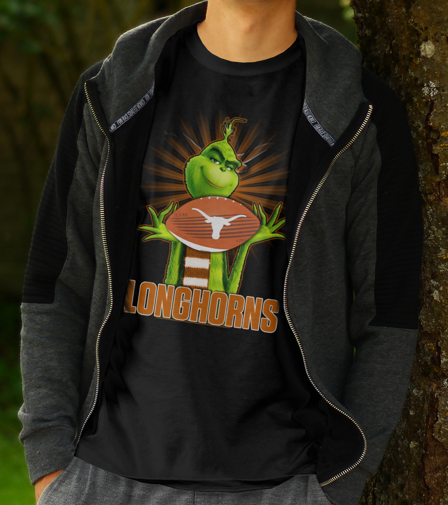 Texas Longhorns Grinch Football T-Shirt