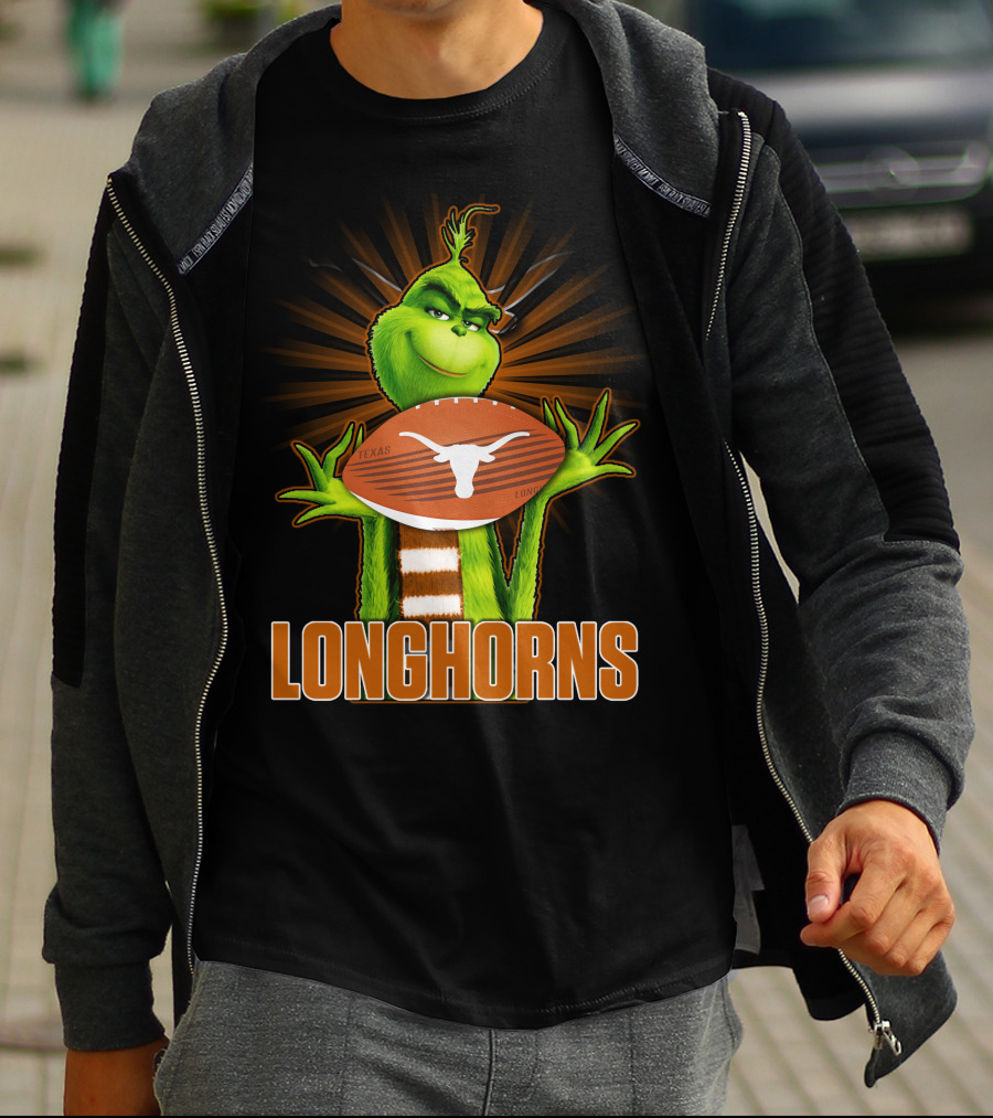 Texas Longhorns Grinch Football T-Shirt