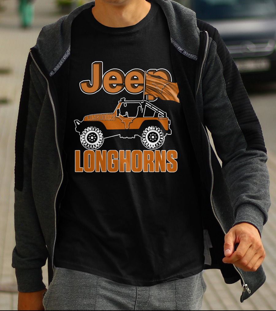 Jeep Longhorns Texas Flag Iconic T-Shirt