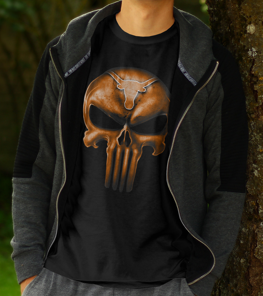 Texas Longhorns Punisher Skull T-Shirt