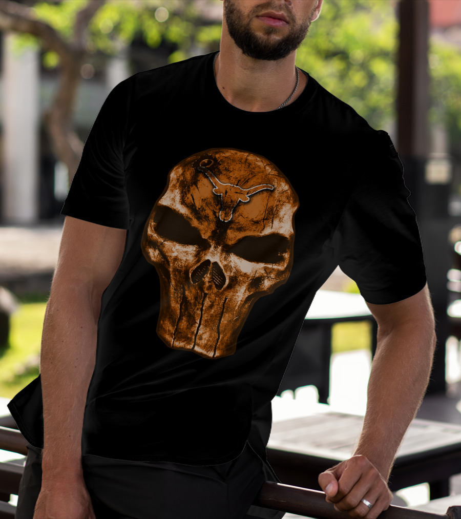 Texas Longhorns Skull Punisher T-Shirt