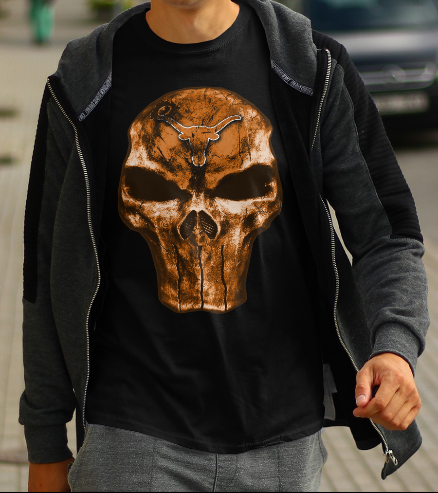 Texas Longhorns Skull Punisher T-Shirt