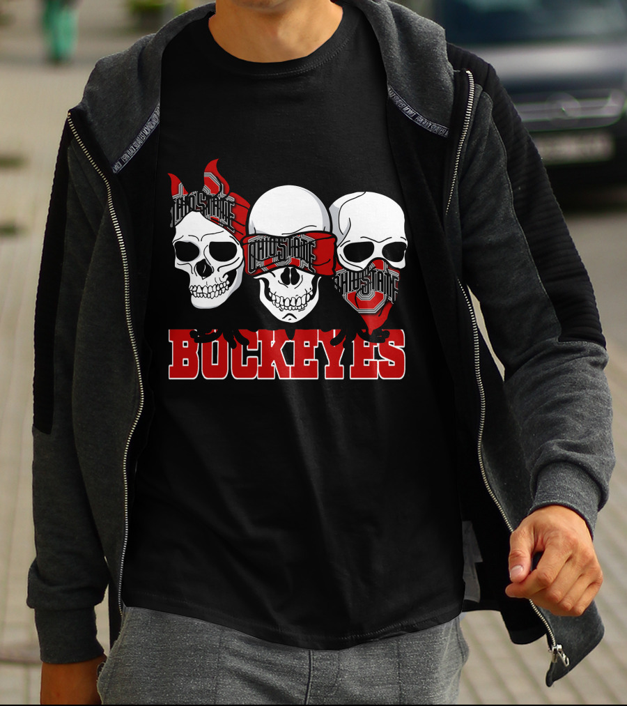 Ohio State Buckeyes Skull Trio T-Shirt