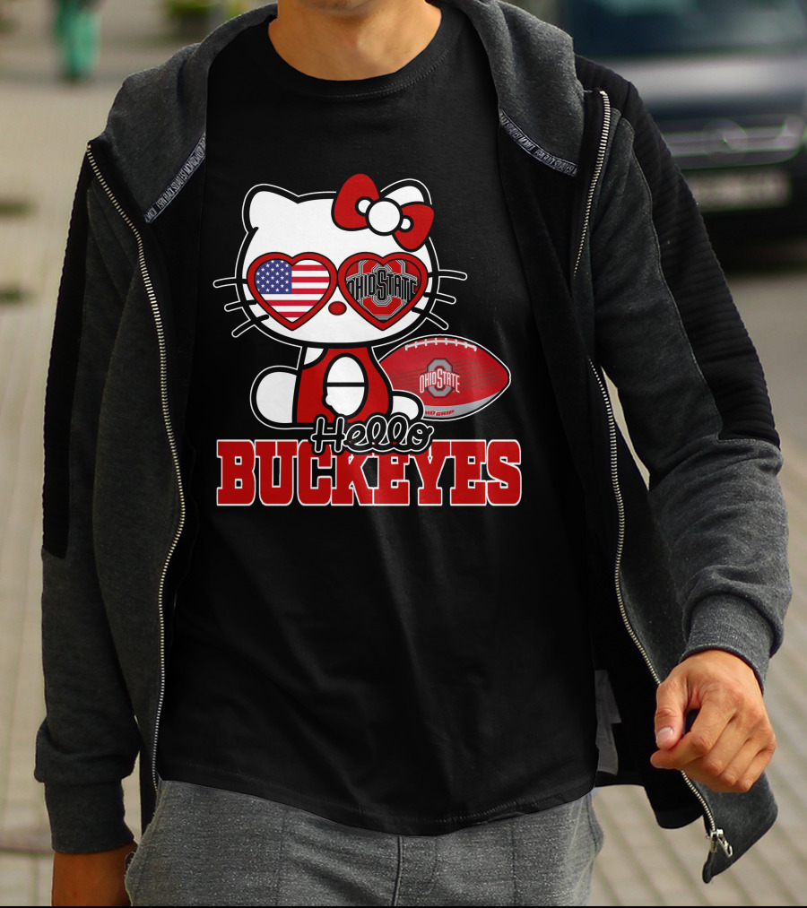 Hello Kitty Ohio State Buckeyes American Football Fan T-Shirt