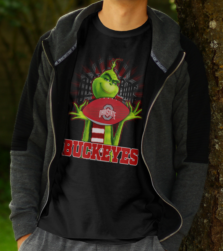 Grinch Holding Ohio State Buckeyes Football T-Shirt