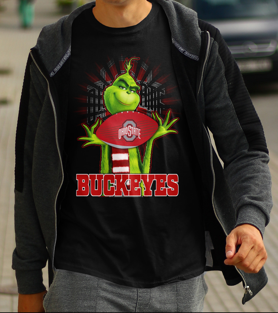 Grinch Holding Ohio State Buckeyes Football T-Shirt