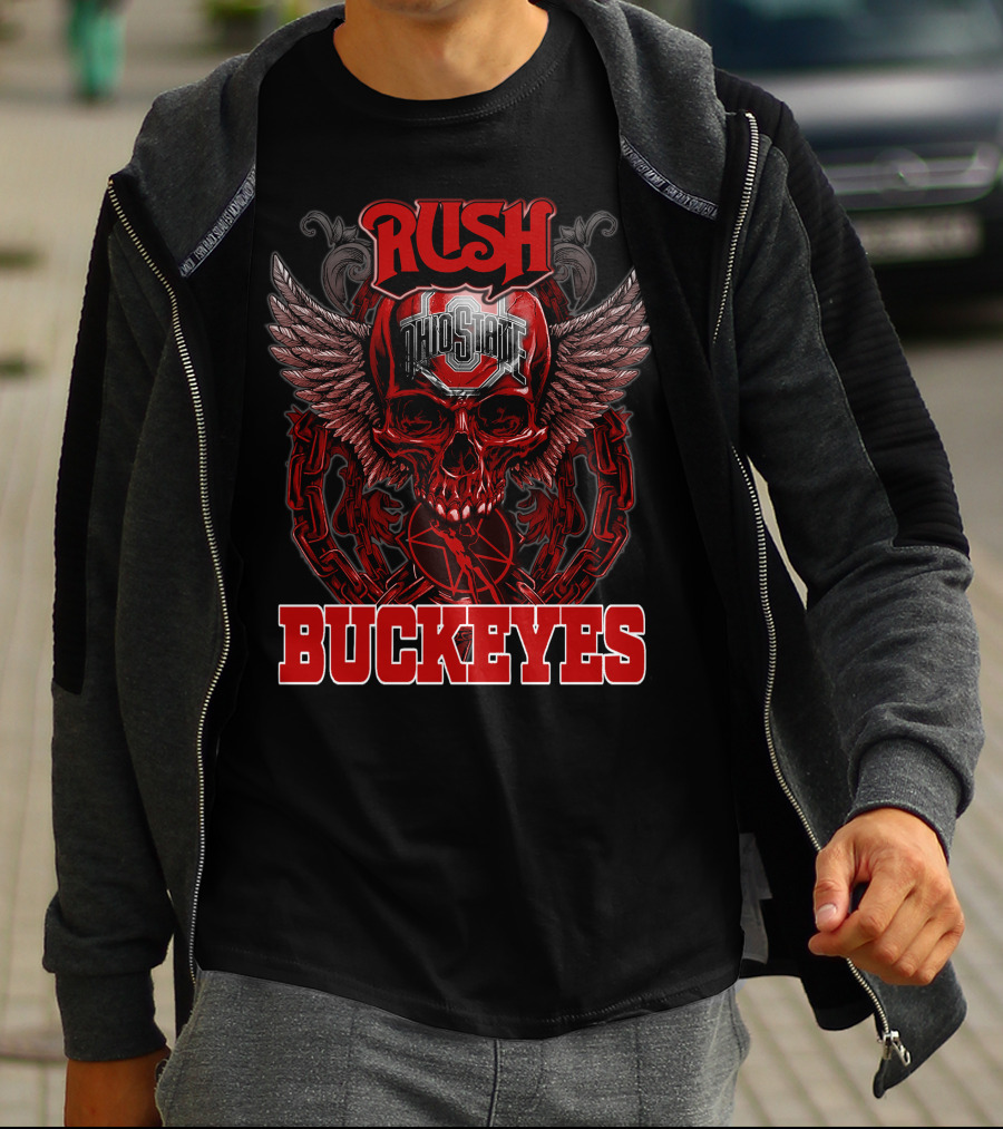 Rush Ohio State Buckeyes Winged Skull T-Shirt