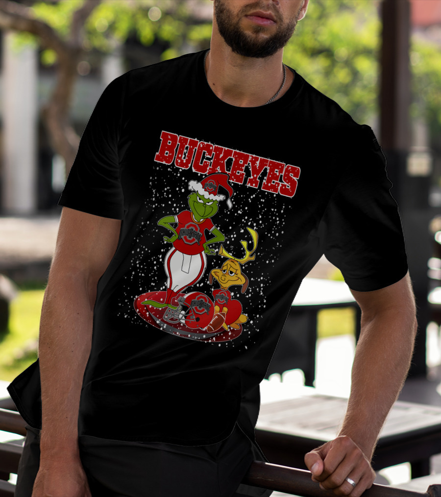 Buckeyes Grinch Ohio State Christmas Athletes T-Shirt