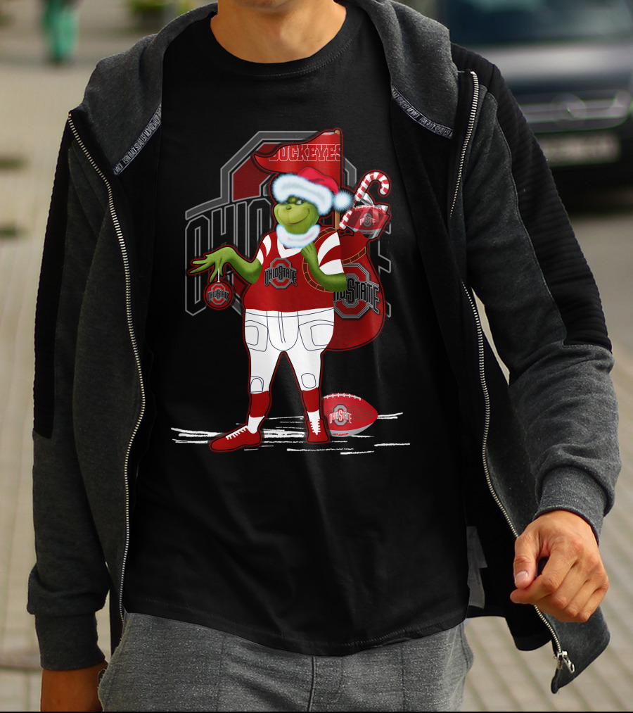 Grinch Christmas Ohio State Buckeyes Holiday Football Fan Gear T-Shirt