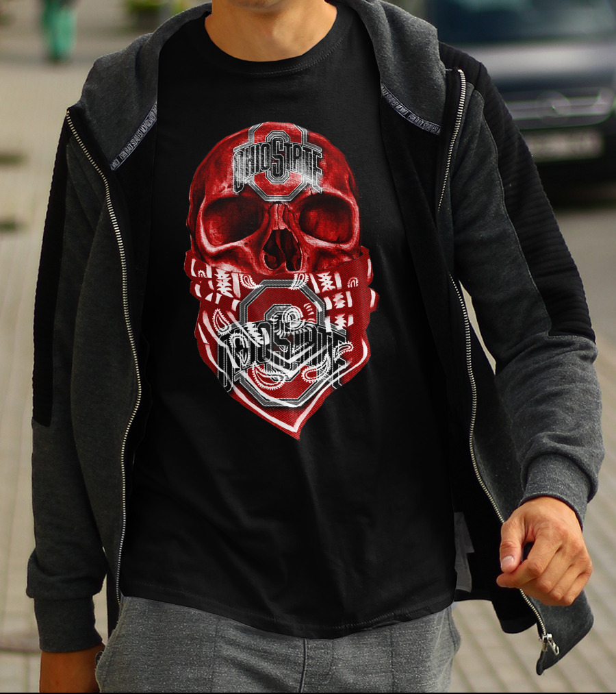 Ohio State Buckeyes Skull With Bandana T-Shirt