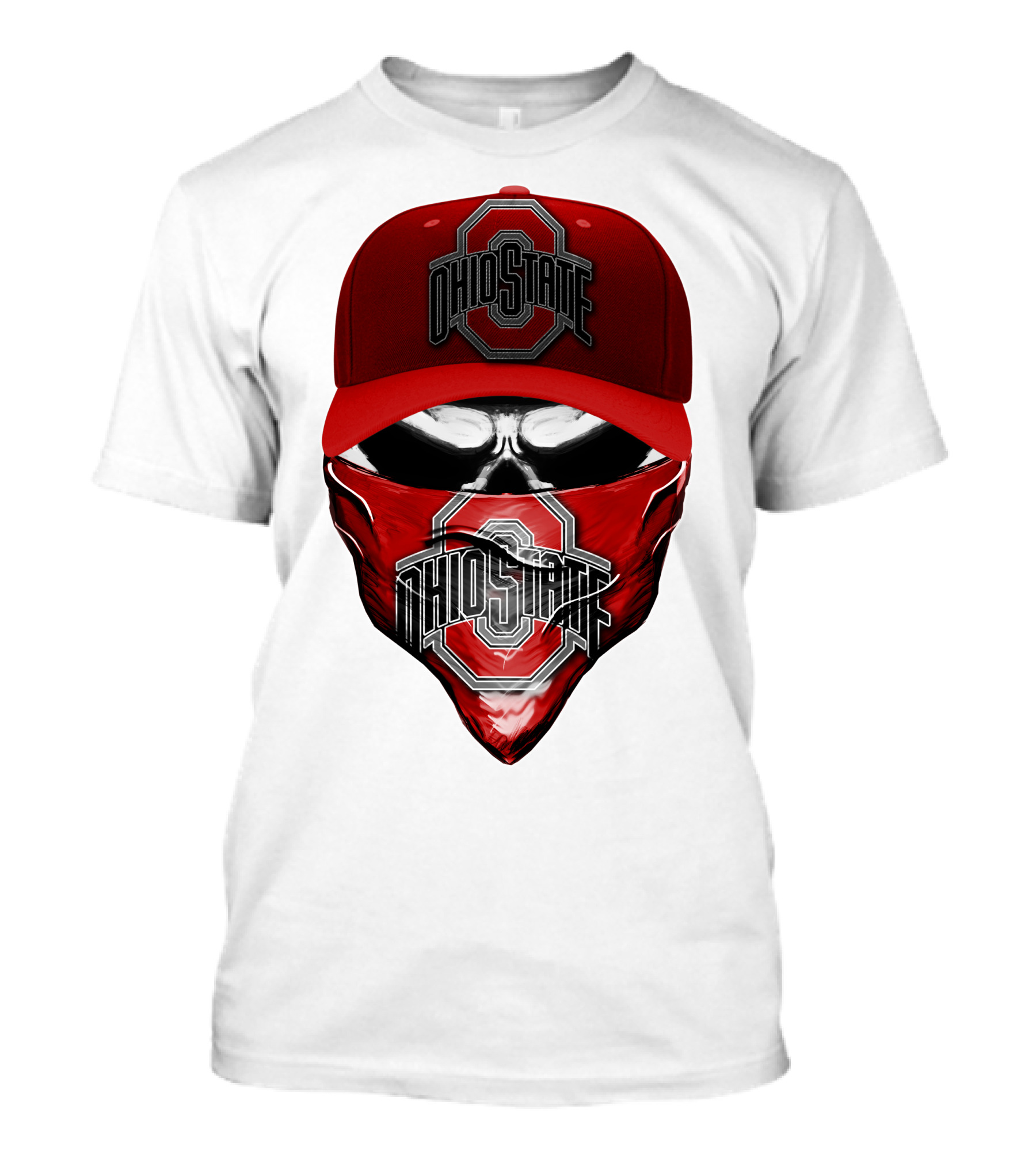 Ohio State Buckeyes Skull Bandana Hat T-Shirt