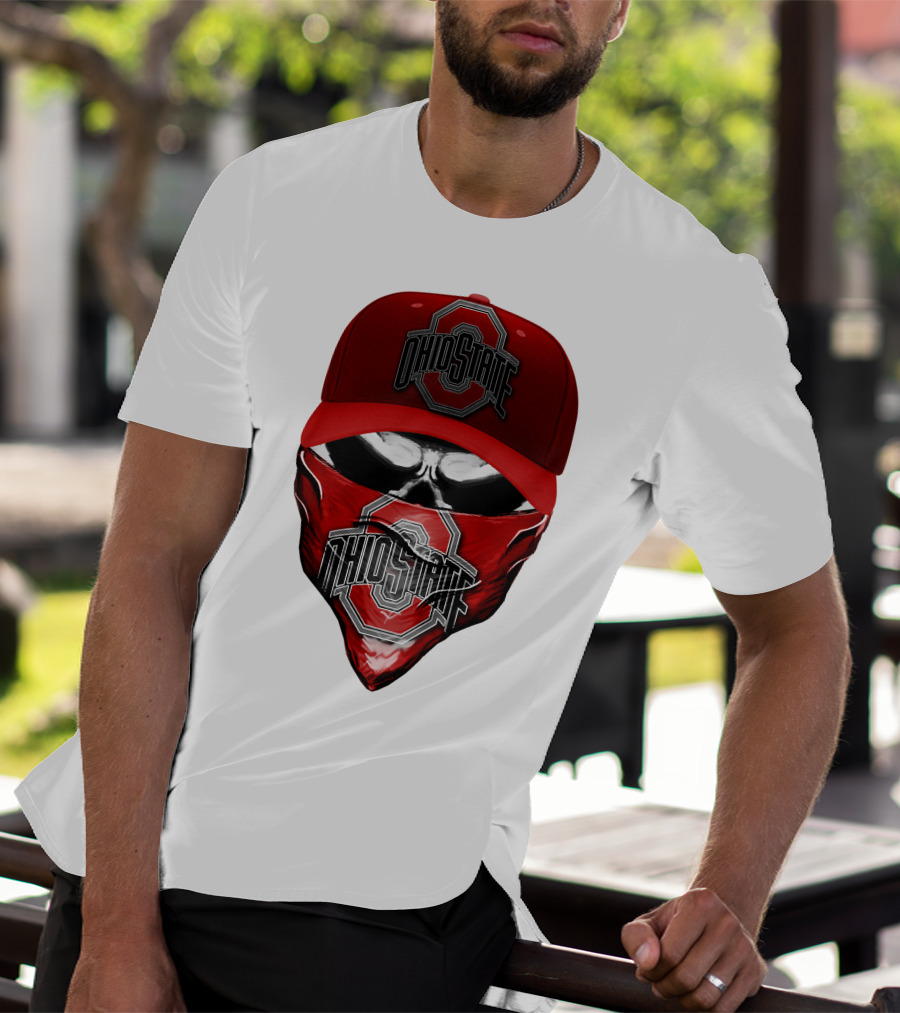 Ohio State Buckeyes Skull Bandana Hat T-Shirt