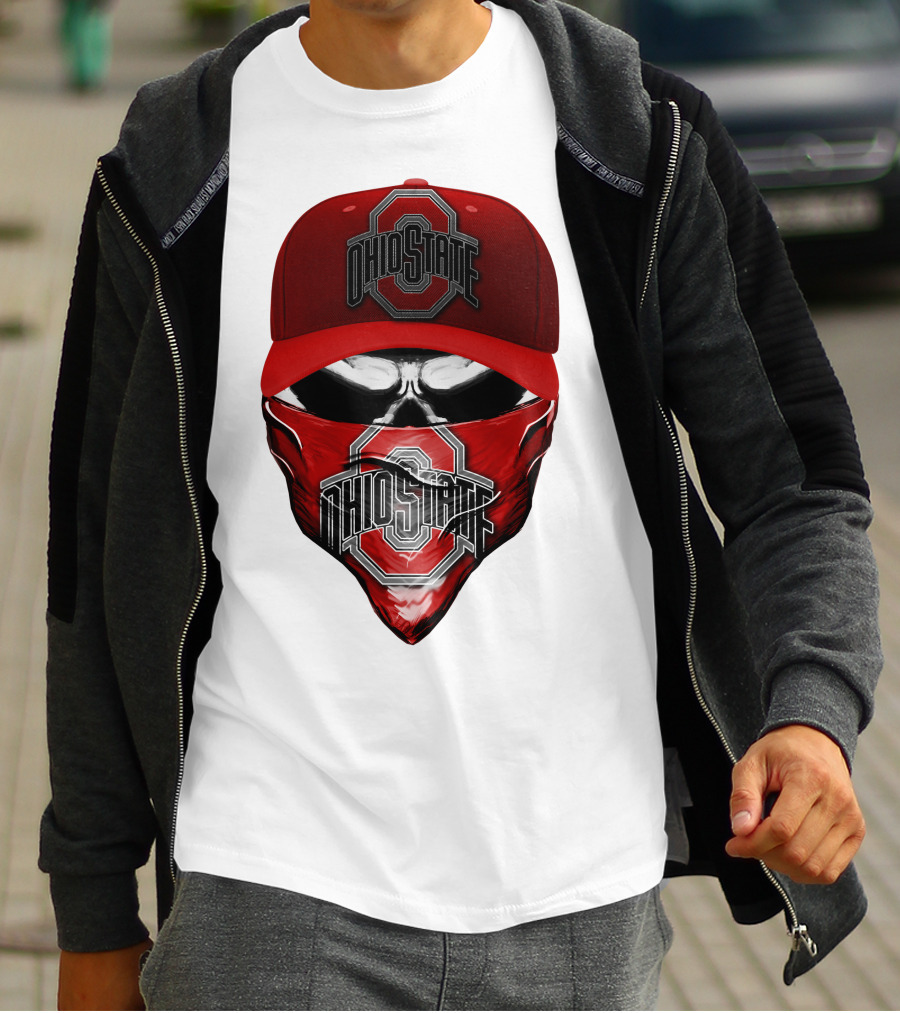 Ohio State Buckeyes Skull Bandana Hat T-Shirt