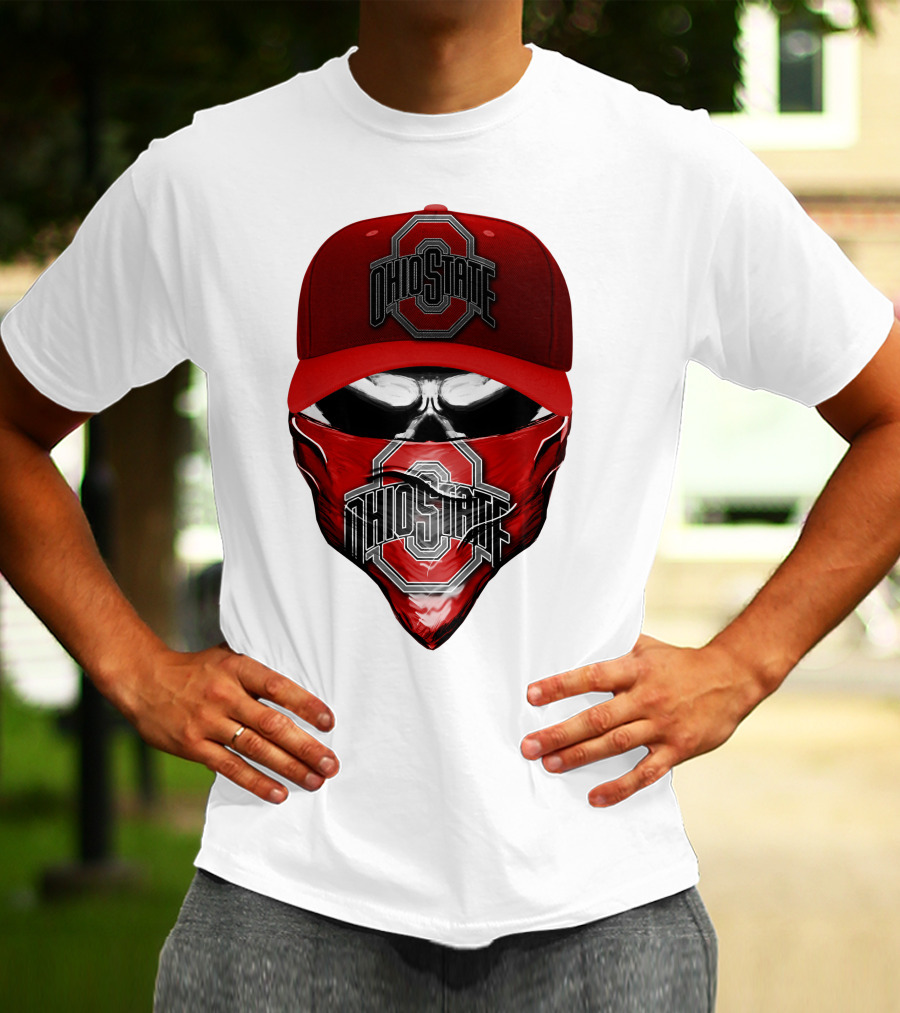 Ohio State Buckeyes Skull Bandana Hat T-Shirt