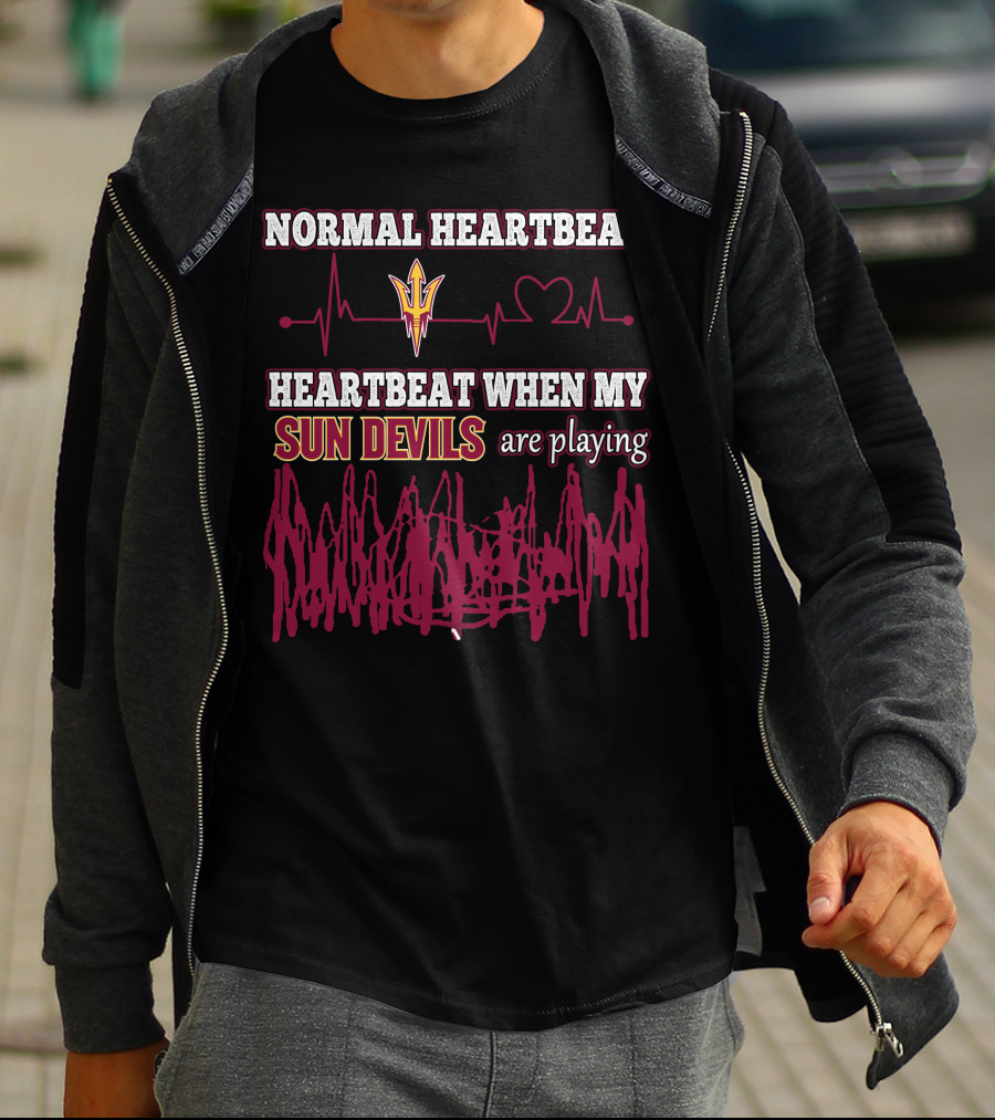 NORMAL HEARTBEAT HEARTBEAT WHEN MY SUN DEVILS ARE PLAYING T-Shirt