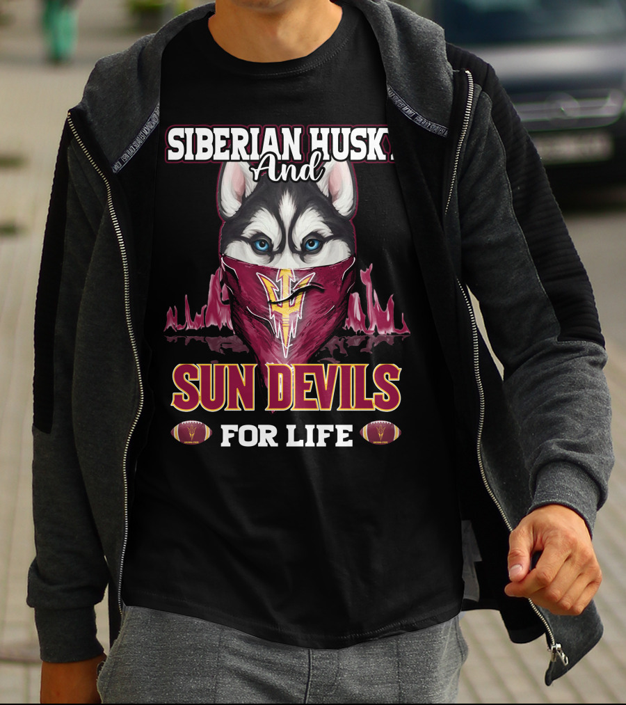 Siberian Husky And Sun Devils For Life T-Shirt