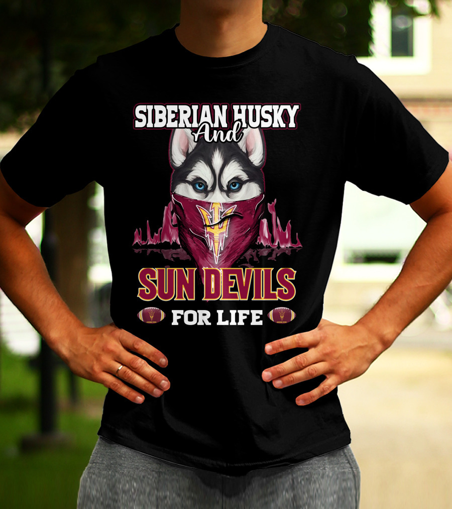 Siberian Husky And Sun Devils For Life T-Shirt