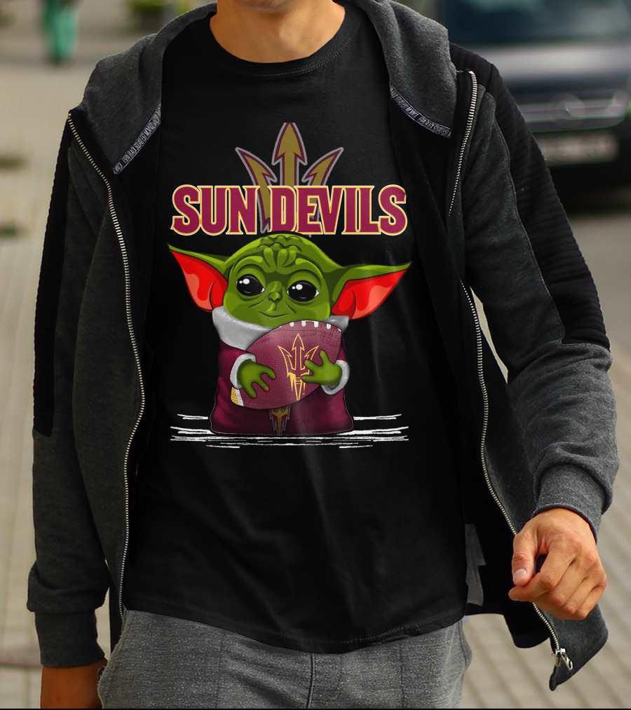 Sun Devils Yoda With Football And Pitchfork T-Shirt