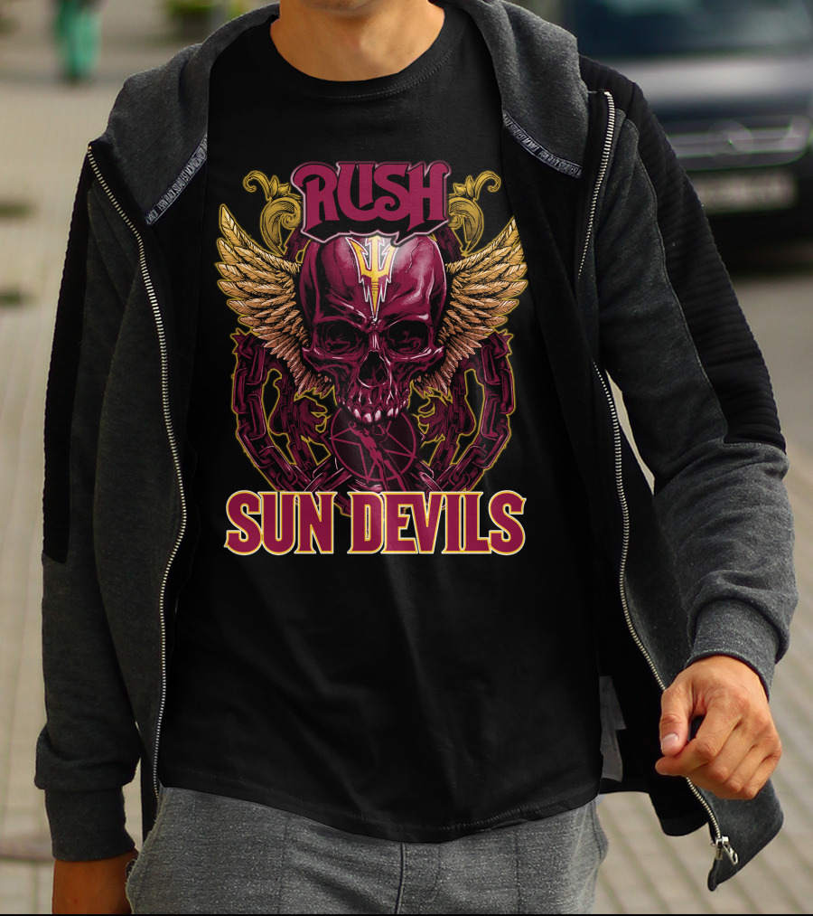 Rush Sun Devils Skull And Wings T-Shirt