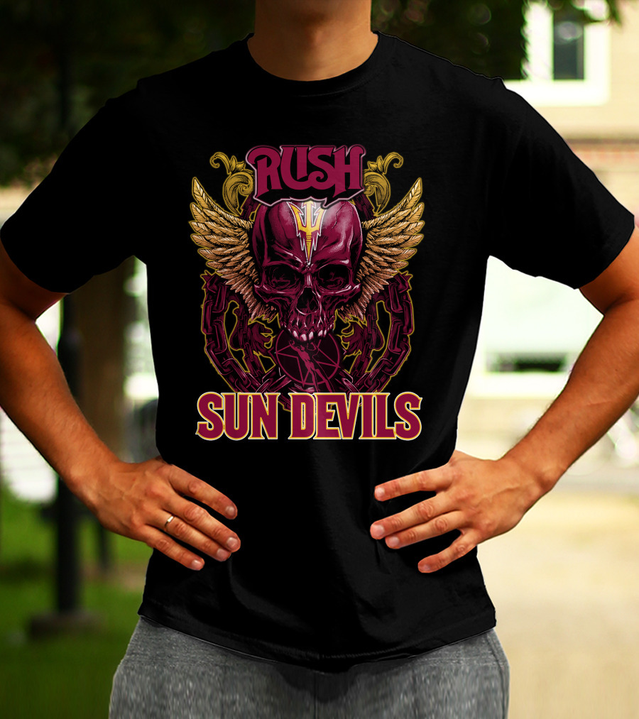 Rush Sun Devils Skull And Wings T-Shirt