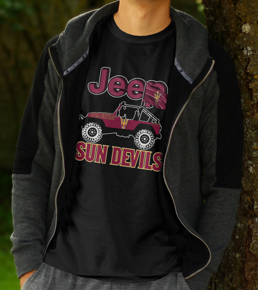 Jeep Sun Devils Arizona State University 4x4 Off-Road Vehicle T-Shirt