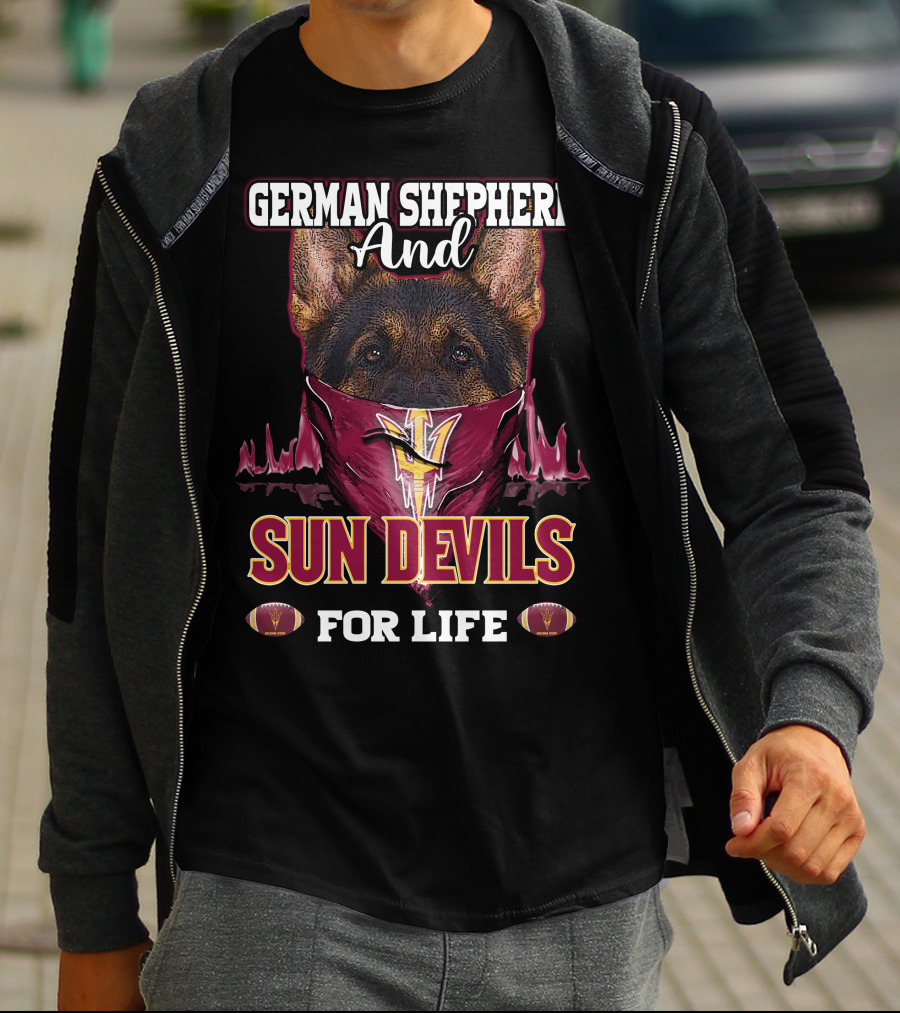 German Shepherd And Sun Devils For Life T-Shirt