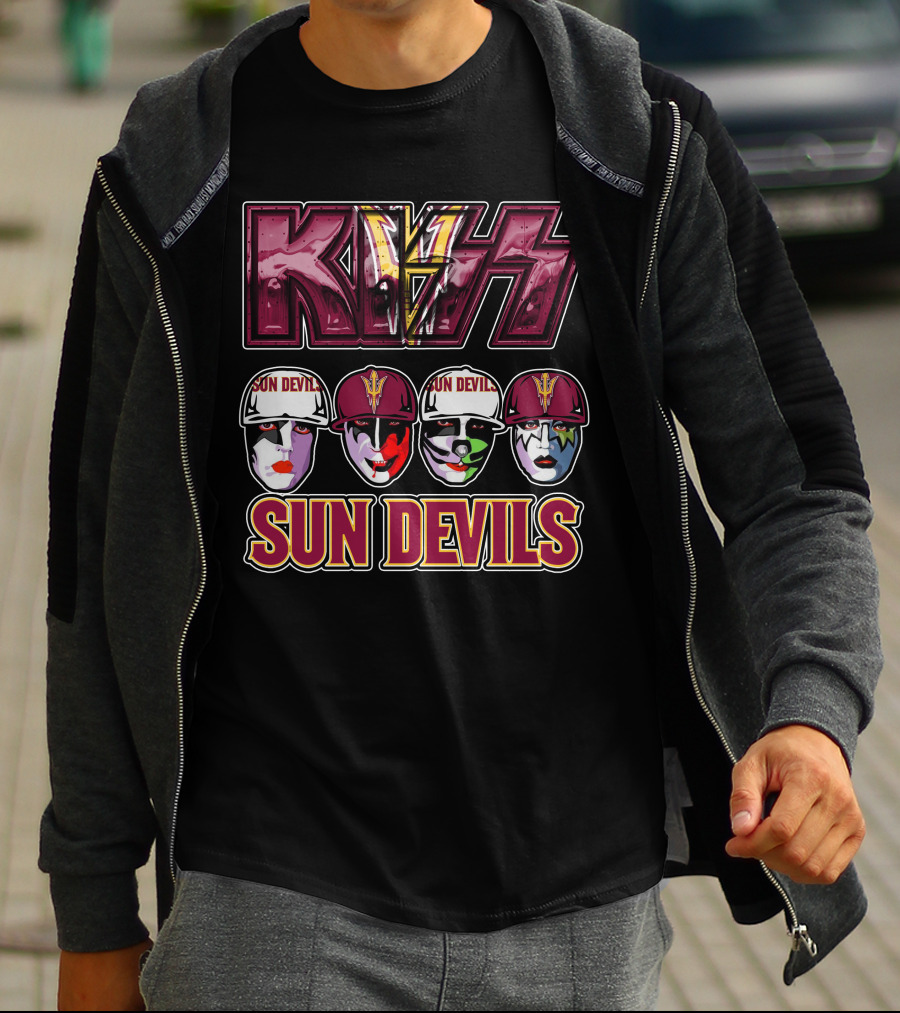 KISS Sun Devils Facepaint Caps T-Shirt