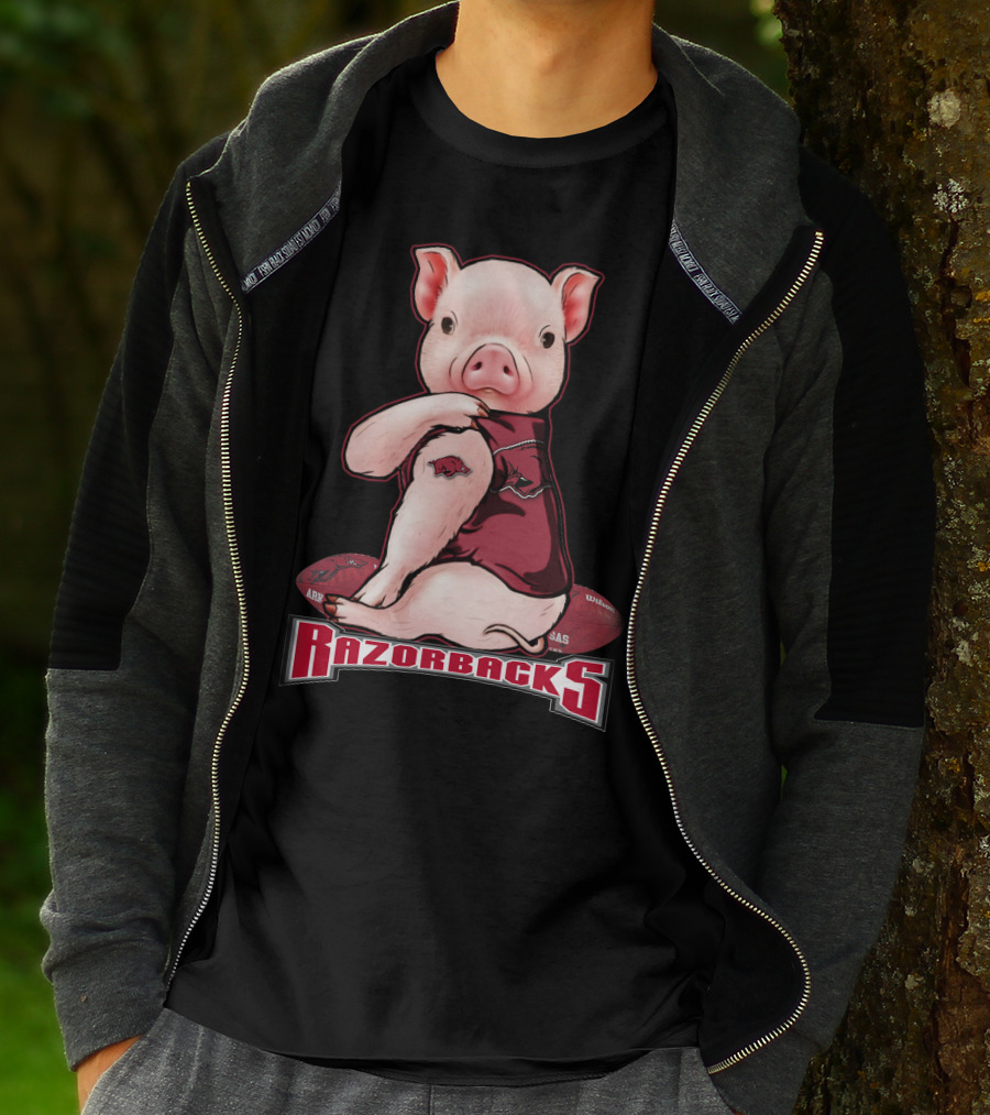 Arkansas Razorbacks Pig Football Mascot T-Shirt
