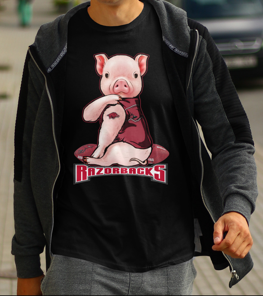 Arkansas Razorbacks Pig Football Mascot T-Shirt