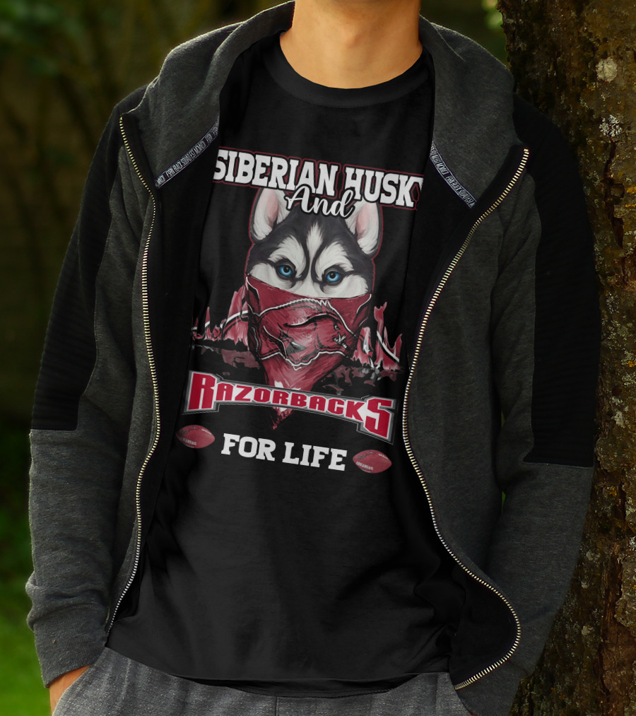 Siberian Husky And Razorbacks For Life T-Shirt