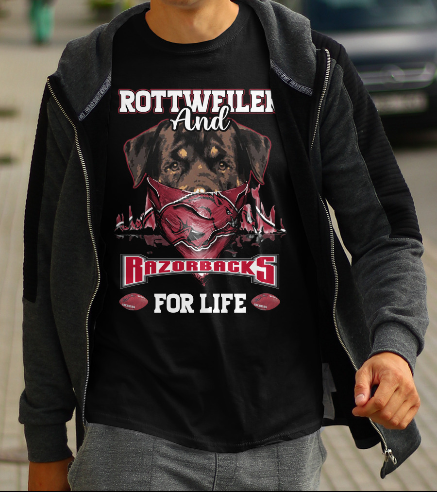 Rottweiler And Razorbacks For Life Arkansas T-Shirt