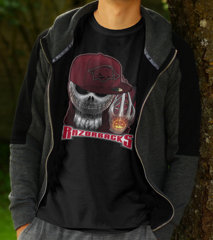 Jackskull Razorbacks Halloween Arkansas T-Shirt