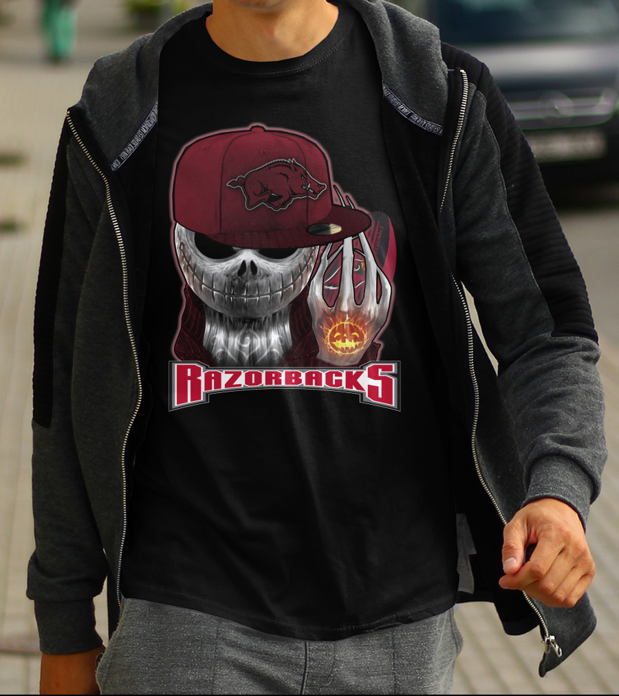 Jackskull Razorbacks Halloween Arkansas T-Shirt