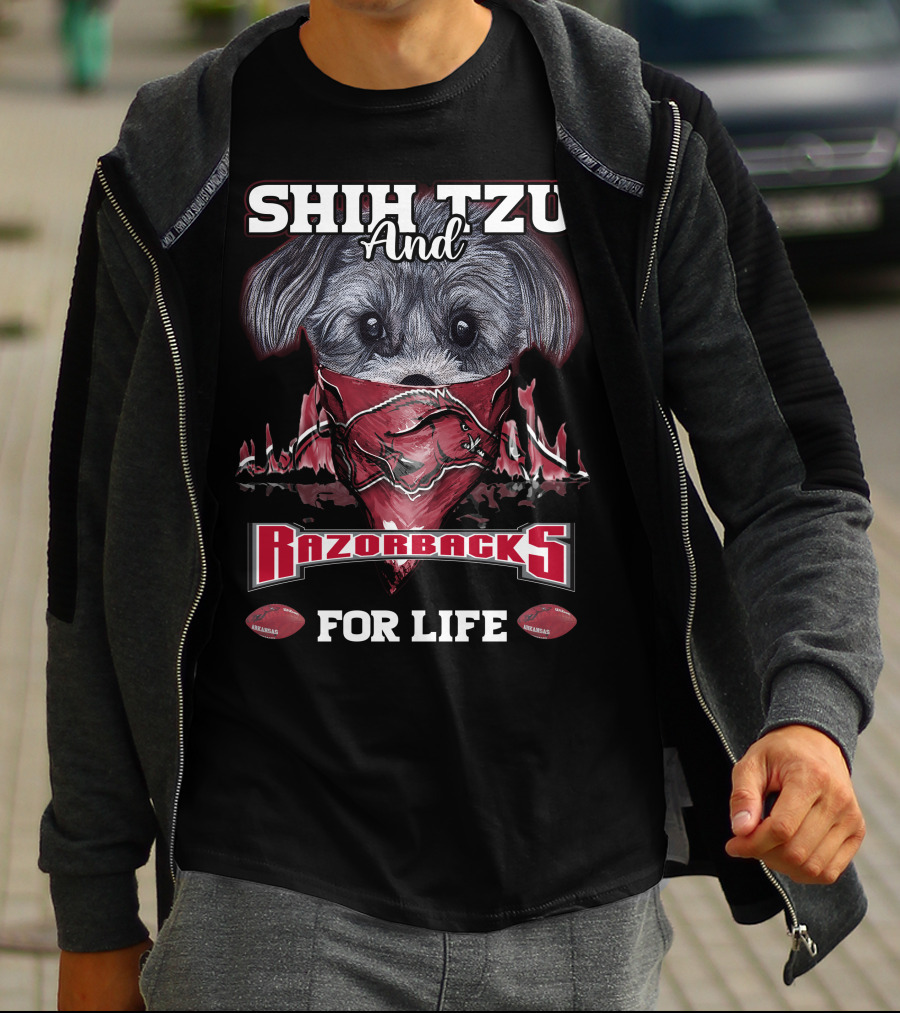Shih Tzu And Razorbacks For Life T-Shirt