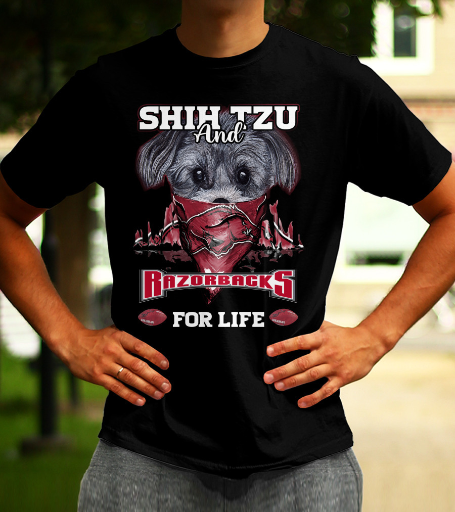 Shih Tzu And Razorbacks For Life T-Shirt