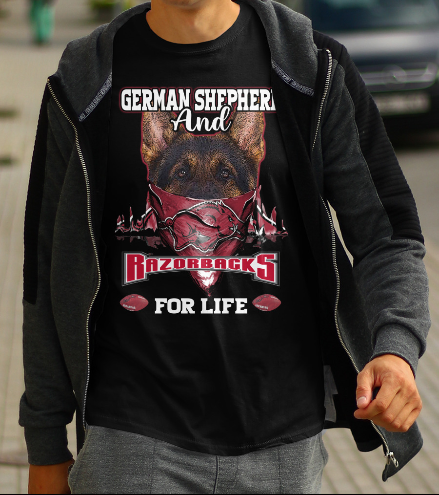 German Shepherd And Razorbacks For Life T-Shirt