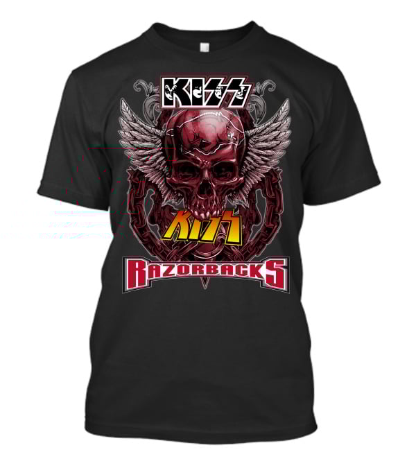 Kiss Razorbacks Winged Skull Chain T-Shirt