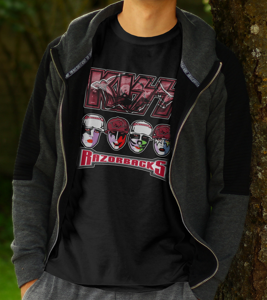 Kiss Arkansas Razorbacks Face Paint T-Shirt